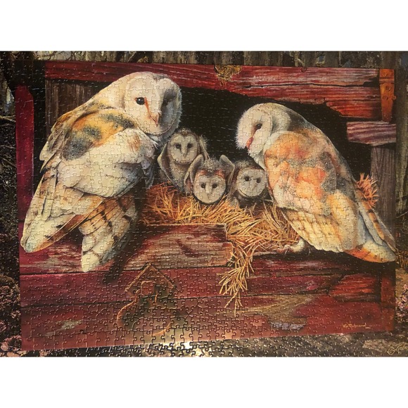 Cobble Hill Other - Barn Owls jigsaw puzzle 1000 Random Cut pieces Cobble Hill Puzzles Family Fun